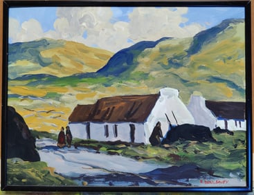 Robert Dunleavey O/B Irish Village Landscape of Connemara