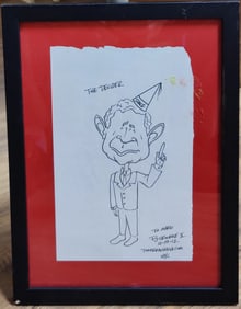 PJ O'Rourke II Marker Illustration George Bush w/ Dunce Cap