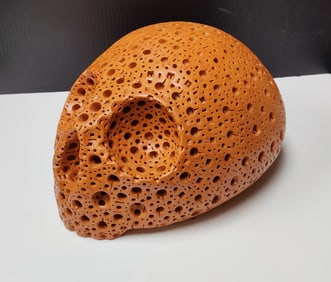 Alexander Ney Hand Carved Terracotta Skull Sculpture