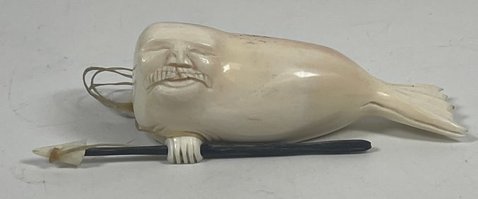 Alaskan Yup'ik Spirit Seal Carving by Moses Soonagrook