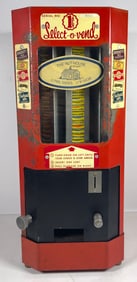 "Select-o-Vend" Penny Vending Machine w/Vintage Gums & Key