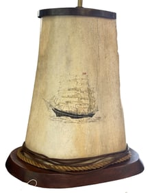 18/19 Century Scrimshaw Nautical Lamp