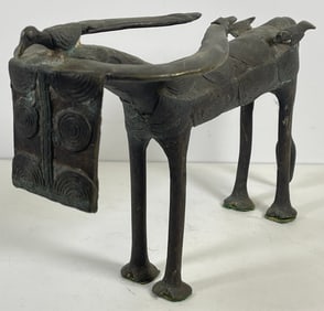 Mid Century Bronze Modernist Ashanti Africa Water Buffalo Bronze
