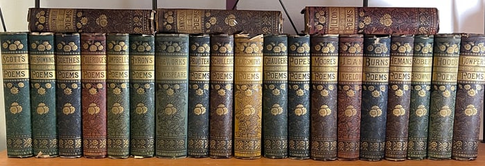 Late 19th Century Set of 22 Poetry Books Crowell & Co
