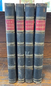 Antique Set of 4 1873 Charles Dickens Little Dorrit Illustrated Book