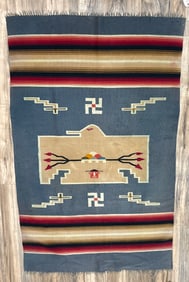 Vintage Chimayo Rug Eye Dazzler Grey Ground