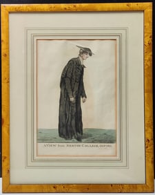 Robert Dighton Color Etching Merton College, Oxford, Mr Hartley