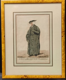 Robert Dighton Color Etching Brazen Nose College, Oxford
