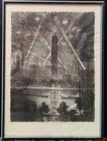 Joseph Pennell Lithograph Titled "Shot", English War Works, 1916