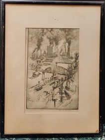 Joseph Pennell Etching, Thomson Works, On The Way To Bessemer
