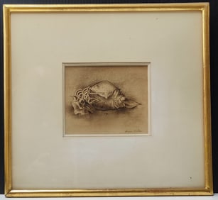 Roger Baker Umber Essence Drawing, Titled Still Life, 1962