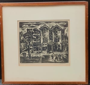 Scarce Julius Hubler Lithogarph in the WPA Style of Benton