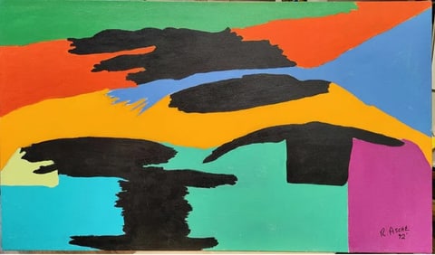 Ron Asche Outsider Art Colorful Abstract Landscape