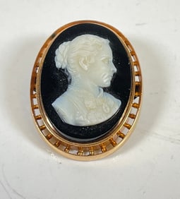 14k Yellow Gold Convertible Cameo Pendant