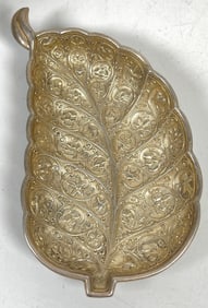 Sterling Silver MMA Replica Tang Dynasty Leaf Form Dish