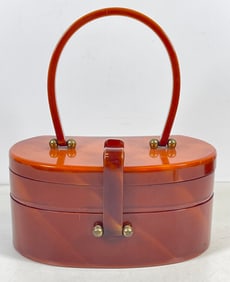 Mid Century Butterscotch Amber Bakelite Purse / Bag
