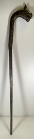 Meiji Period Silvered Metal Dragon Head Cane