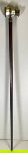 19th Century American Monocular Handled Cane: 19th century, having mother of pearl cased spy glass monocular handle set in a brass ring mount, ending in a steel tip. Measures 36 inches high. Overall good condition. Please see photos.
