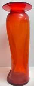 Large Mid Century Blenko Art Glass Floor Vase