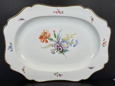 19th Century Hand Painted Floral Meissen Platter