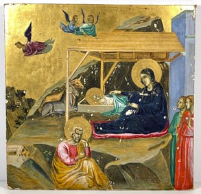 18/19 Century Byzantine Nativity of Christ Icon