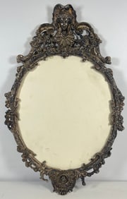 Victorian Silvered Bronze Figural Wall Mirror