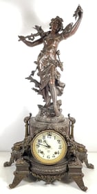 Ansonia Clock Co Figural after Moreau Nymphe de Bois Clock