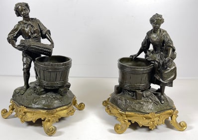 Pair of 19th Century French Bronze Sculptures