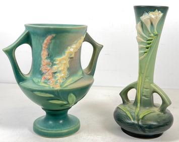 Lot of 2 Roseville Art Pottery Vases
