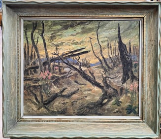 Charles Willette O/B New England Modernist Fall Landscape