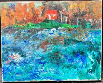 Alan Peters O/C Modernist Fall Landscape Painting