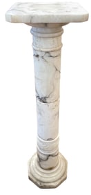 c1920 Italian Carved Marble Pedestal