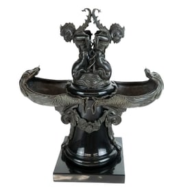 Grand Tour Bronze & Marble Model of Fontana Dei Mostri Marini