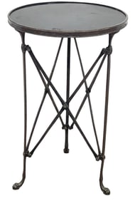Manner of Eichholtz Silver over Bronze Marble Top Side Table