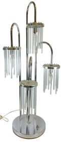 Mid Century Gaetano Sciolari Glass & Chrome Waterfall Lamp