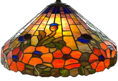 Vintage Somers Leaded Glass Hanging Shade