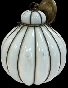 Mid Century Murano Caged Glass Chandelier