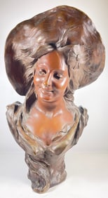 Victor Bruyneel (Belgian 1859-) Bust of Woman retailed by Tiffany & Co.