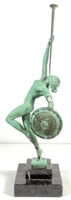 Art Deco Raymonde GUERBE (1894-1995) "Jericho" in raw zinc Max le Verrier workshop