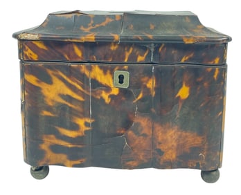 A George III Tortoise Shell Tea Caddy