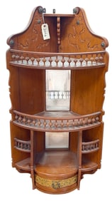 Victorian Walnut Hanging Corner Shelf