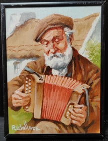 Roy Wallace O/B Painting of the Village Accordionist