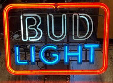 Vintage Bud Light Neon Advertising Sign