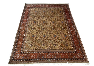 Large Persian Kashan Pictoral Rug 12 x 15