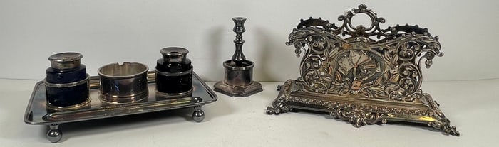 Lot of 3 Antique Silver Plate Items