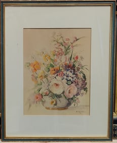 Beatrice Leonard Still Life Floral Flowers in Bowl 1936