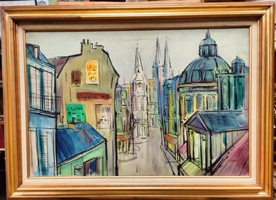 Modernist French Street Scene in the Style of Cobelle