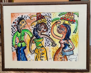 Erica Hestu Wahyuni W/C Folk Art Three Balinese Dancers
