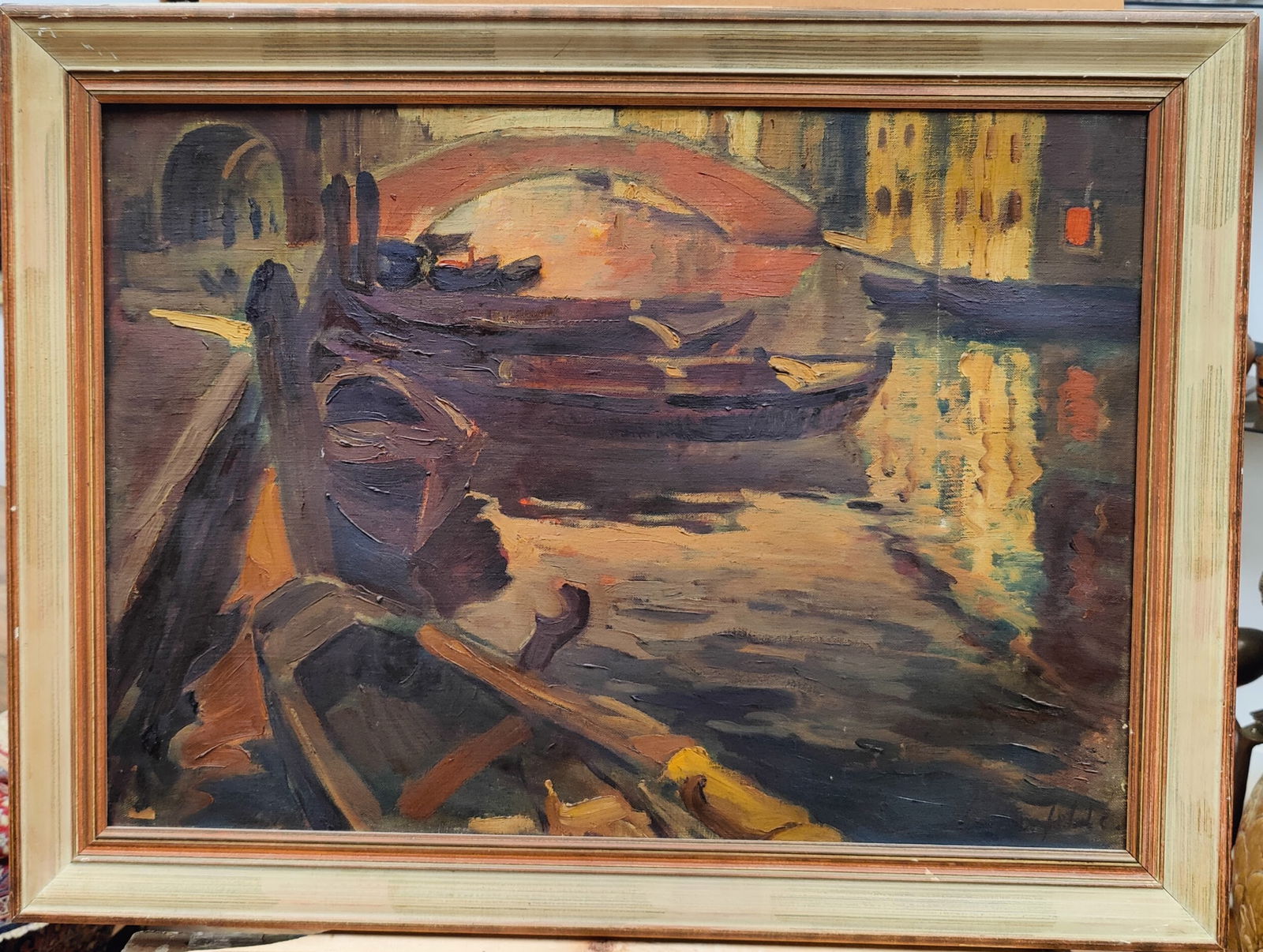 Emil Lindenfeld O/C Canals of Chioggia, Venice, Italy (1 of 8)