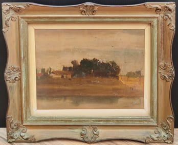 Signed O/B Hungarian Landscape Painting c. 1930s